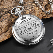 "TO MY SON\/ DAUGHTER\/ DAD" Quartz Pocket Chain Watch