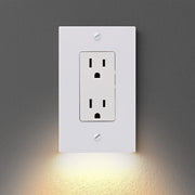 Outlet Wall Plate With Night Lights-No Batteries or Wires