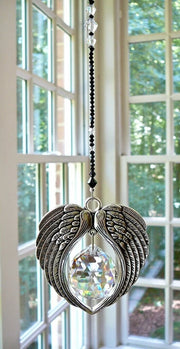 ✨ ANGEL WINGS  Crystal and Pewter Wings Suncatcher
