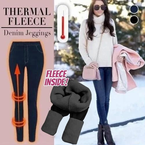 Thermal Fleece Denim Jeggings