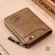 🔥 BIG SALE - 47% OFF 🔥🔥Men Wallet Zipper Genuine Leather Purse ( RFID PROTECTED )