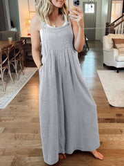Last Day 48% OFF🔥Women's Sleeveless Wide Leg Jumpsuit with Pockets❤️