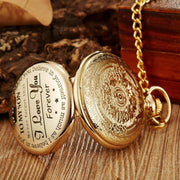 "TO MY SON\/ DAUGHTER\/ DAD" Quartz Pocket Chain Watch