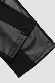 FAUX LEATHER PANTS WITH CONTRASTING TRIM AND ZIPPER(Buy 2 Free Shipping)