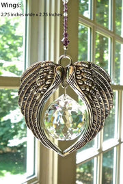 ✨ ANGEL WINGS  Crystal and Pewter Wings Suncatcher