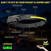 😍Watching the outdoor riding night running COB headlight