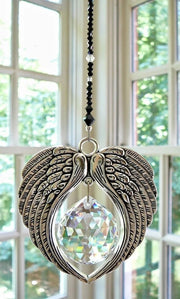 ✨ ANGEL WINGS  Crystal and Pewter Wings Suncatcher
