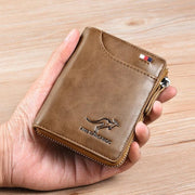 🔥 BIG SALE - 47% OFF 🔥🔥Men Wallet Zipper Genuine Leather Purse ( RFID PROTECTED )