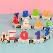 🔥Last Day Promotion 40% OFF - Numbers And Letters Magnetic Train Puzzle Wooden Toy Car