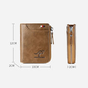 🔥 BIG SALE - 47% OFF 🔥🔥Men Wallet Zipper Genuine Leather Purse ( RFID PROTECTED )